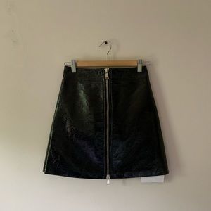 Ronny Kobo PVC Pleather Mini Skirt S 36